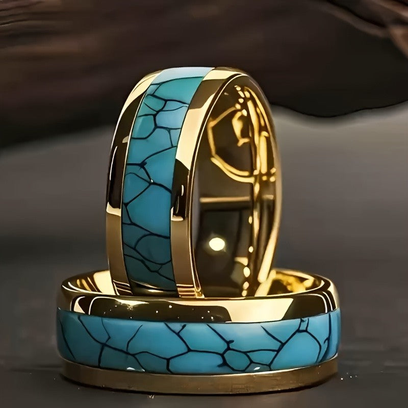 Blue Mosaic Inlay Ring