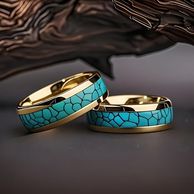 Blue Mosaic Inlay Ring