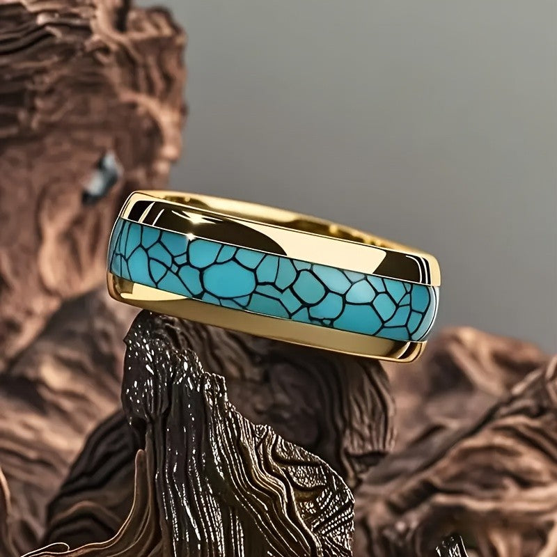 Blue Mosaic Inlay Ring