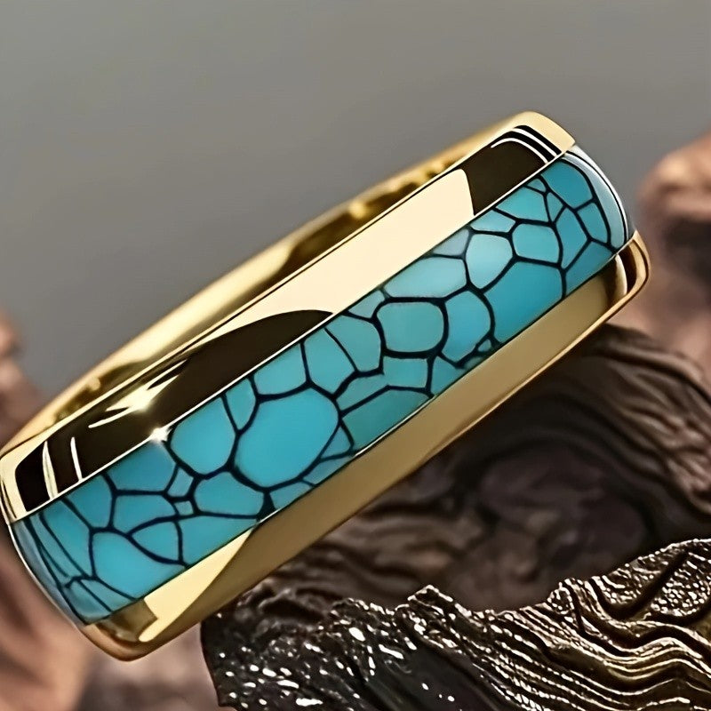 Blue Mosaic Inlay Ring