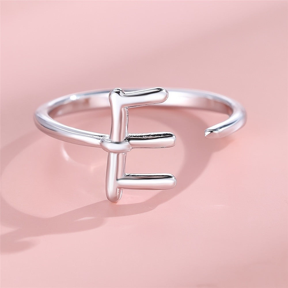 Adjustable Letter A Cuff Ring