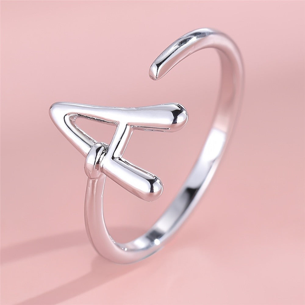 Adjustable Letter A Cuff Ring