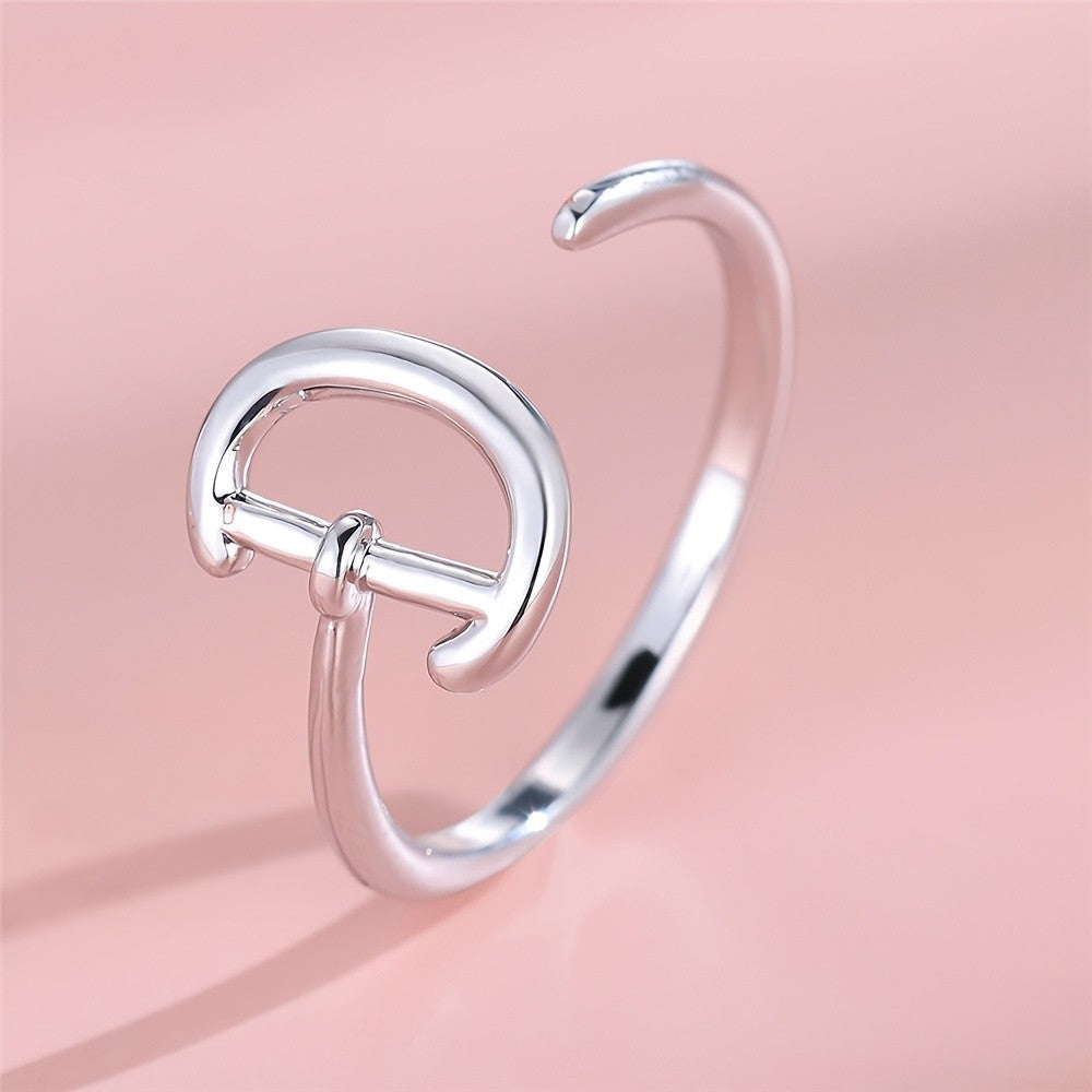 Adjustable Letter A Cuff Ring
