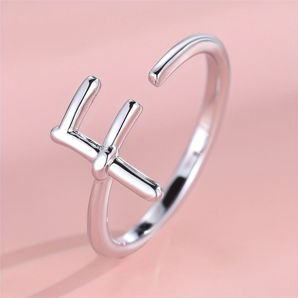 Adjustable Letter A Cuff Ring