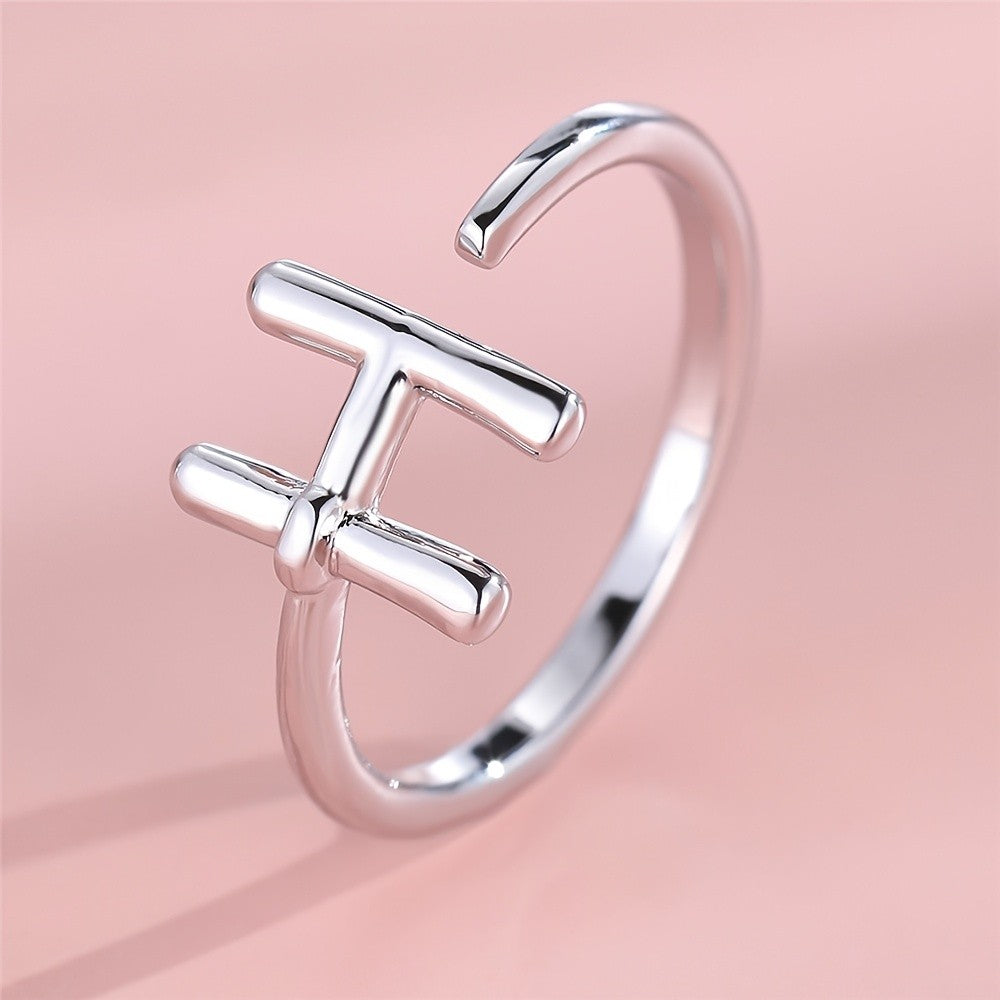 Adjustable Letter A Cuff Ring