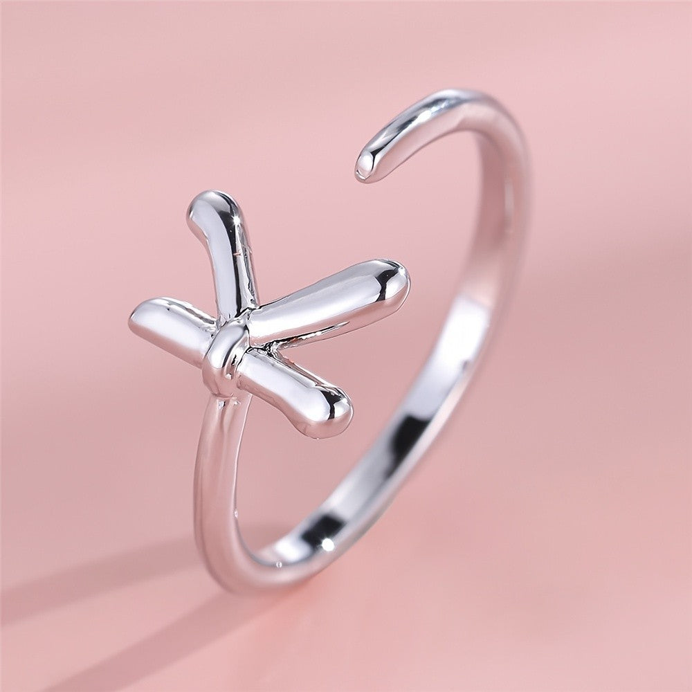 Adjustable Letter A Cuff Ring