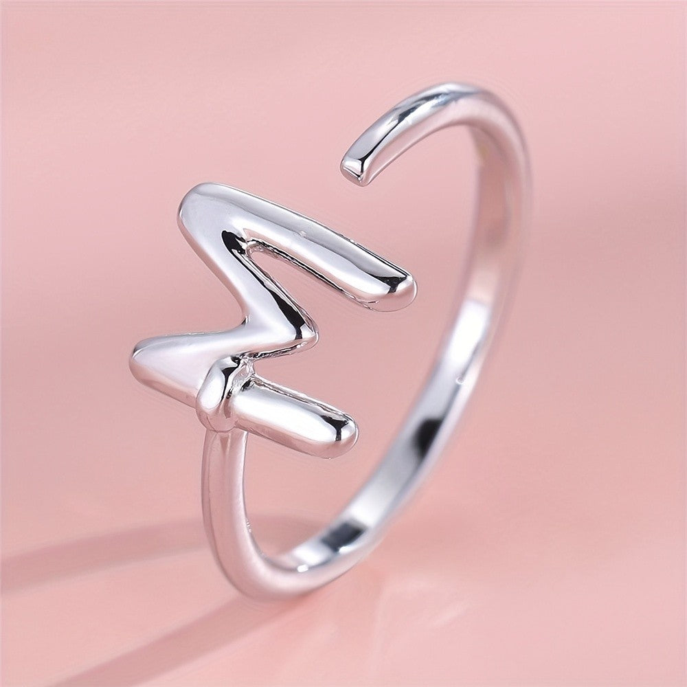 Adjustable Letter A Cuff Ring