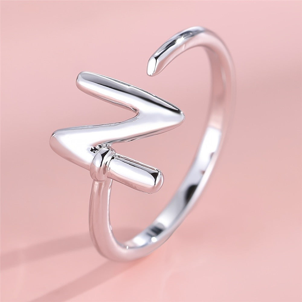 Adjustable Letter A Cuff Ring