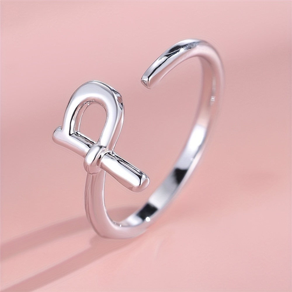 Adjustable Letter A Cuff Ring