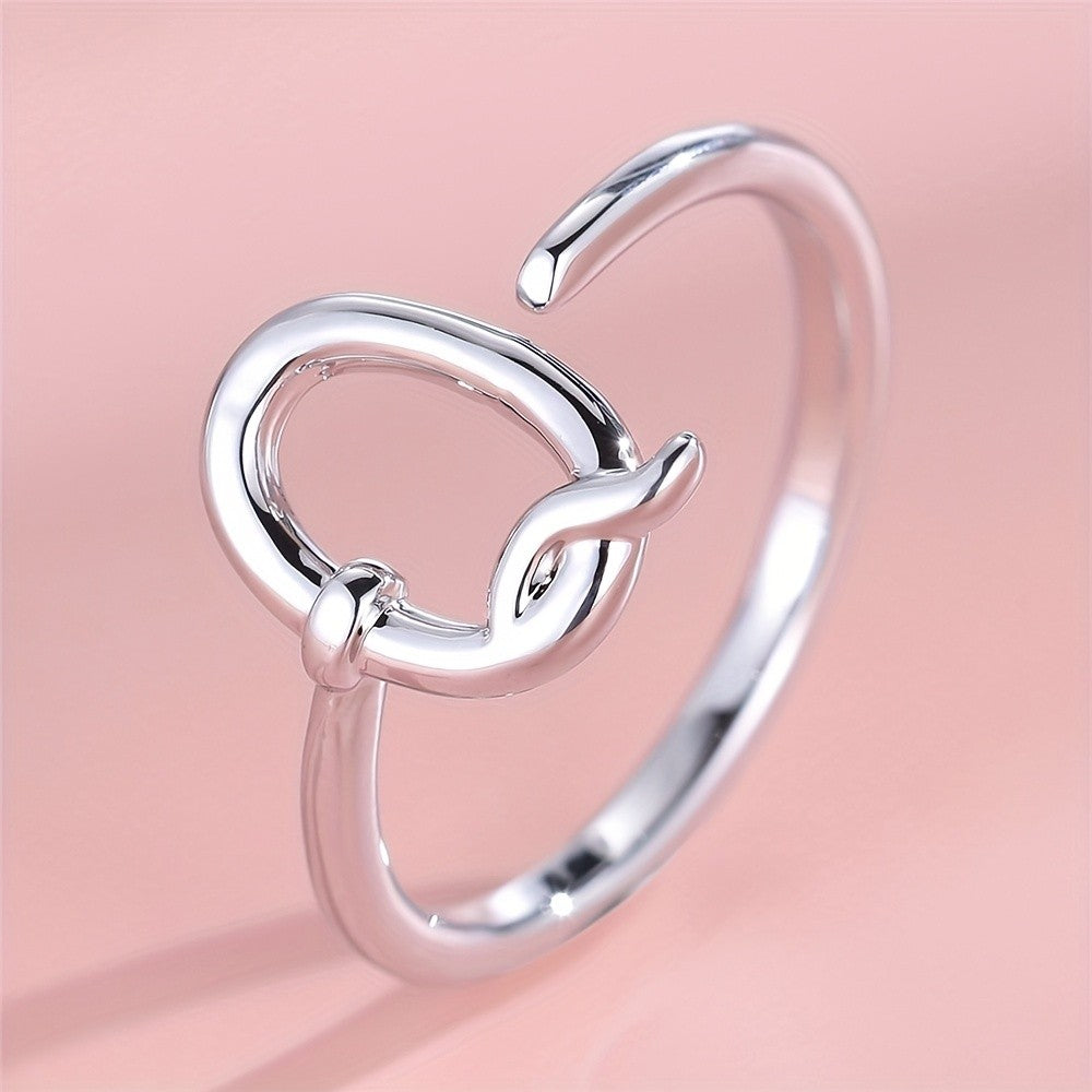 Adjustable Letter A Cuff Ring