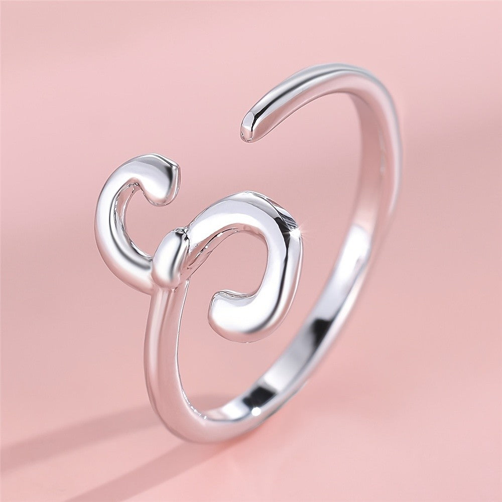 Adjustable Letter A Cuff Ring
