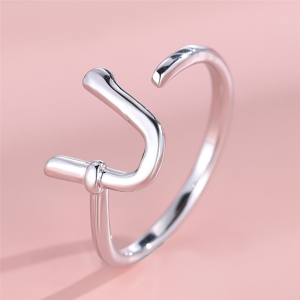 Adjustable Letter A Cuff Ring