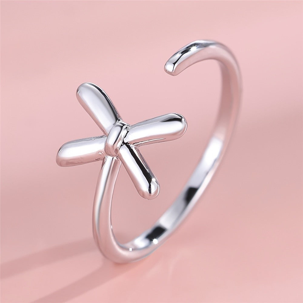 Adjustable Letter A Cuff Ring