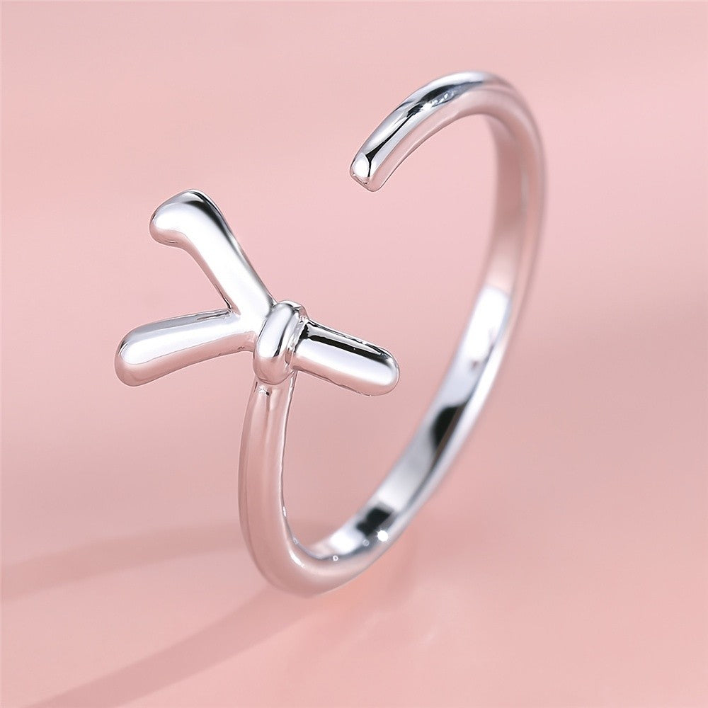 Adjustable Letter A Cuff Ring