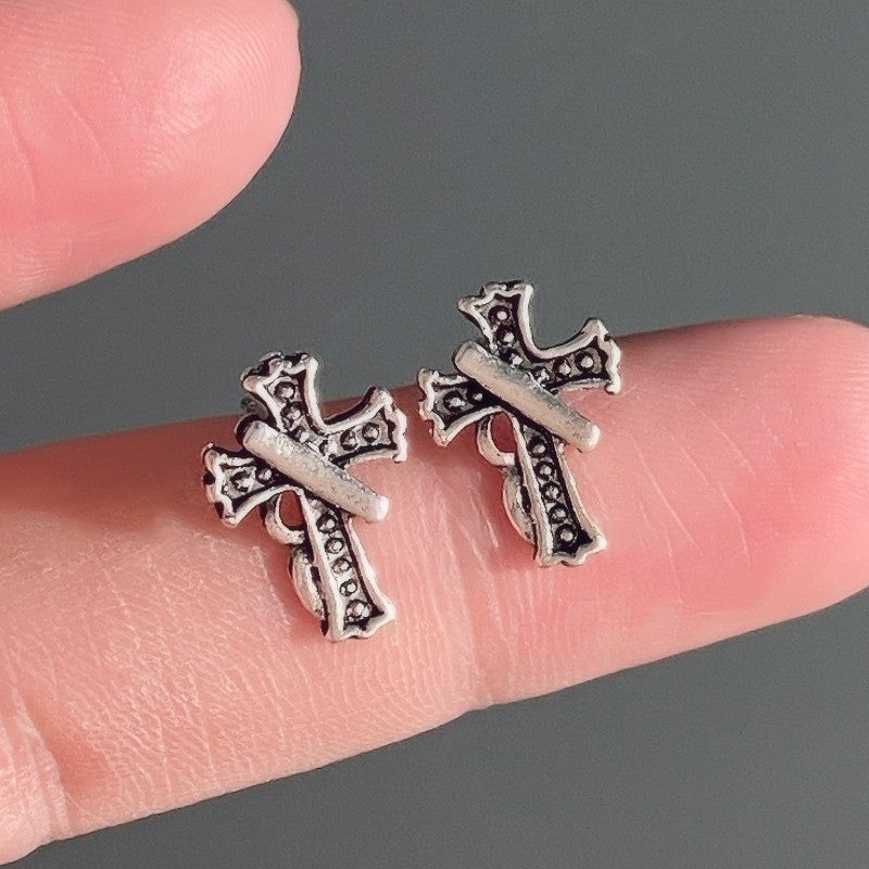 Vintage Cross Stud Earrings