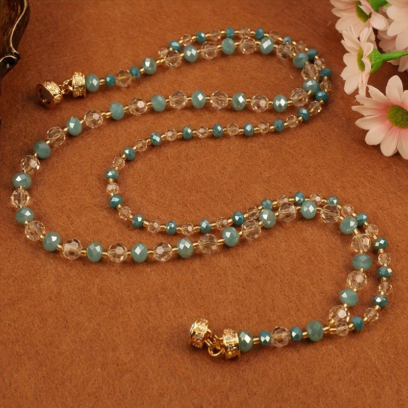 Teal Glass Bead Necklace