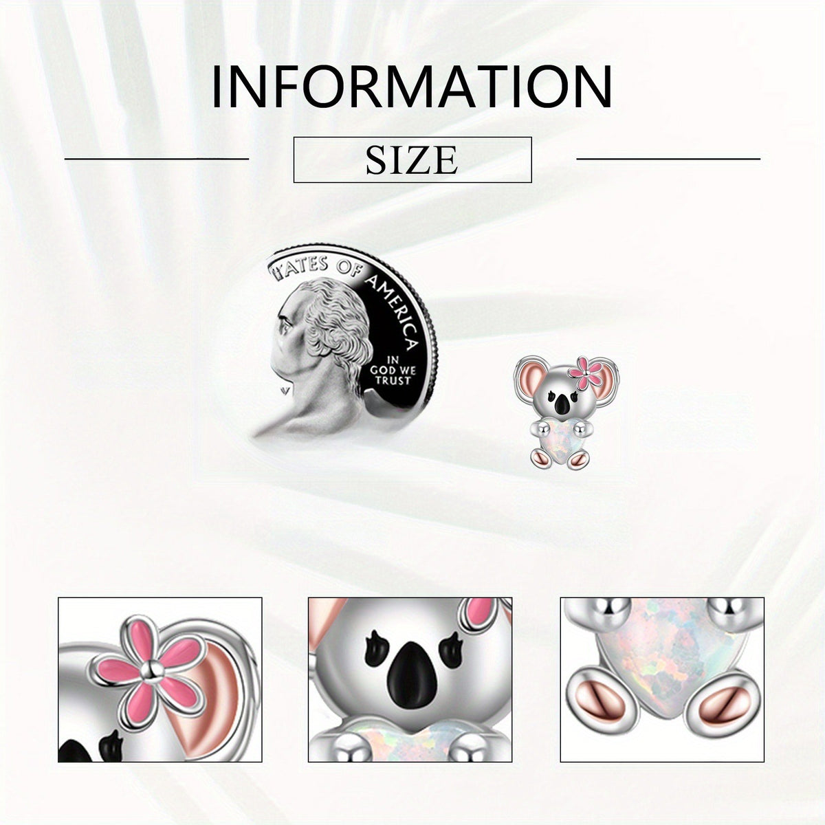 Pink Flower Koala Stud Earrings