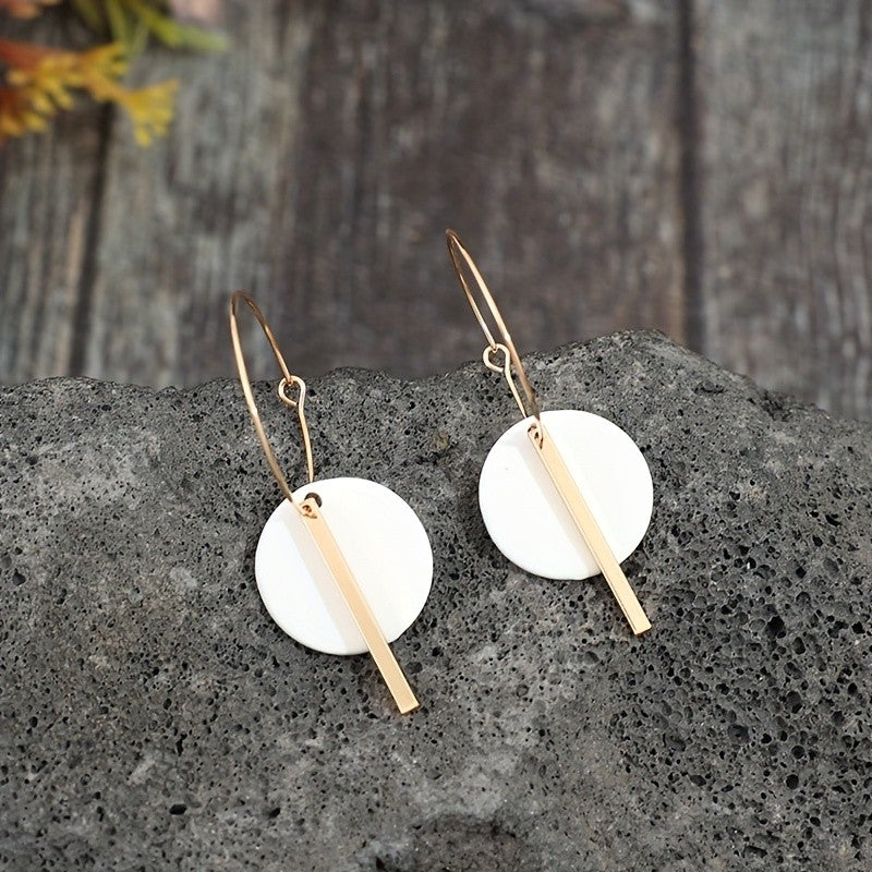 Matte Circle Bar Drop Earrings