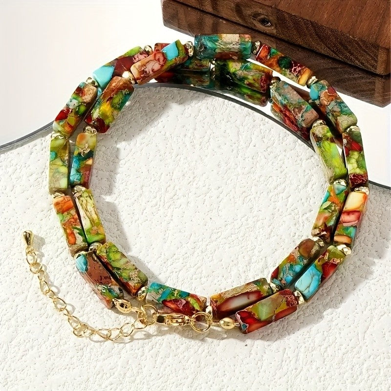 Multicolor Stone Chip Necklace