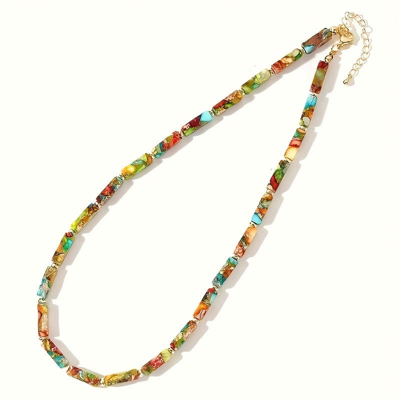 Multicolor Stone Chip Necklace