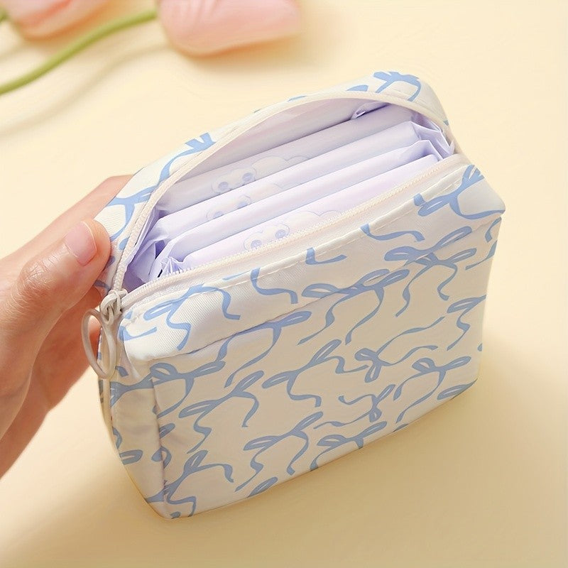 Blue Bow Pattern Pouch