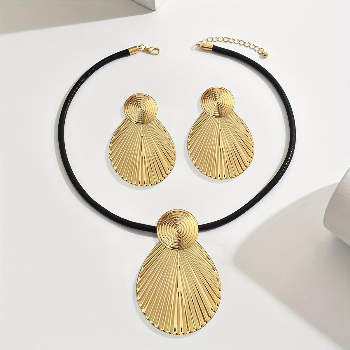 Silver Fan Spiral Jewelry Set