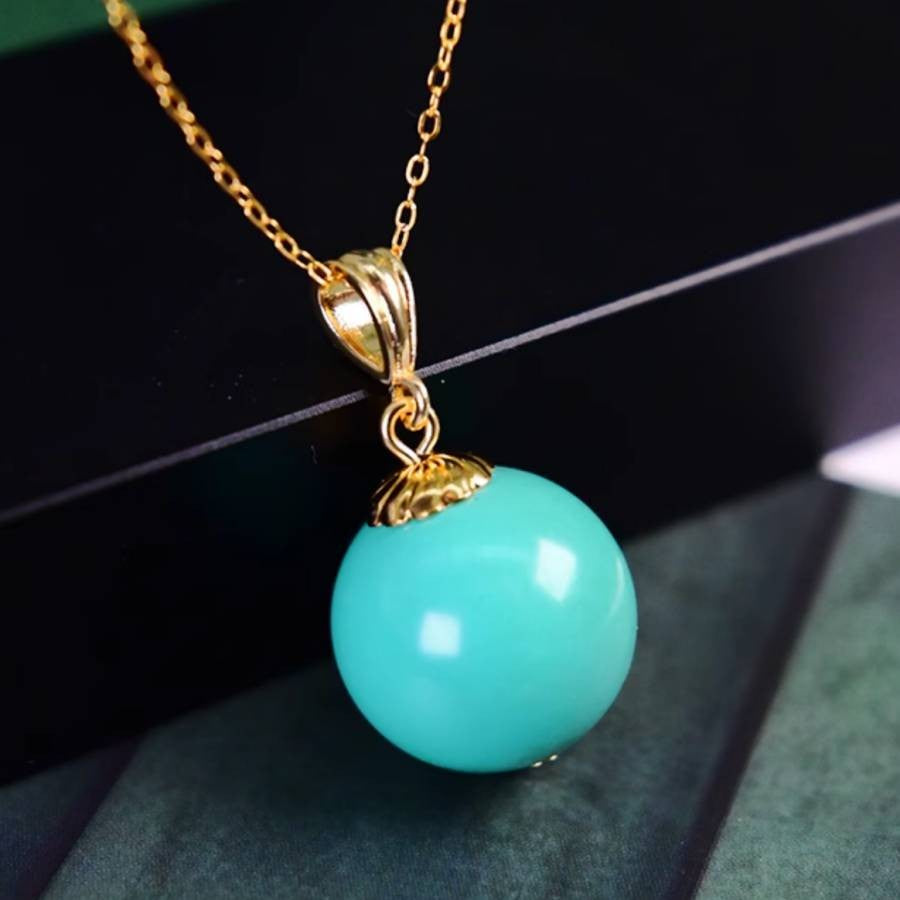 Turquoise Round Pendant Necklace
