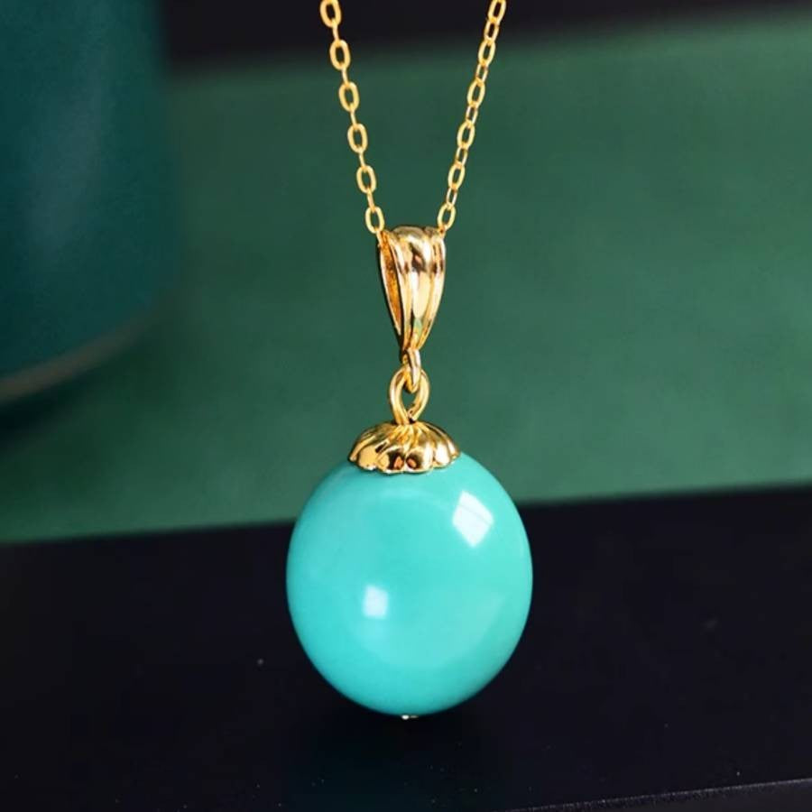 Turquoise Round Pendant Necklace