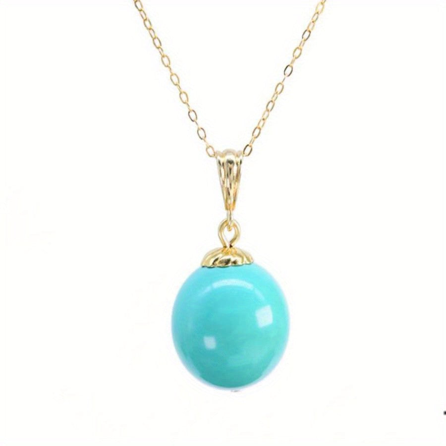 Turquoise Round Pendant Necklace