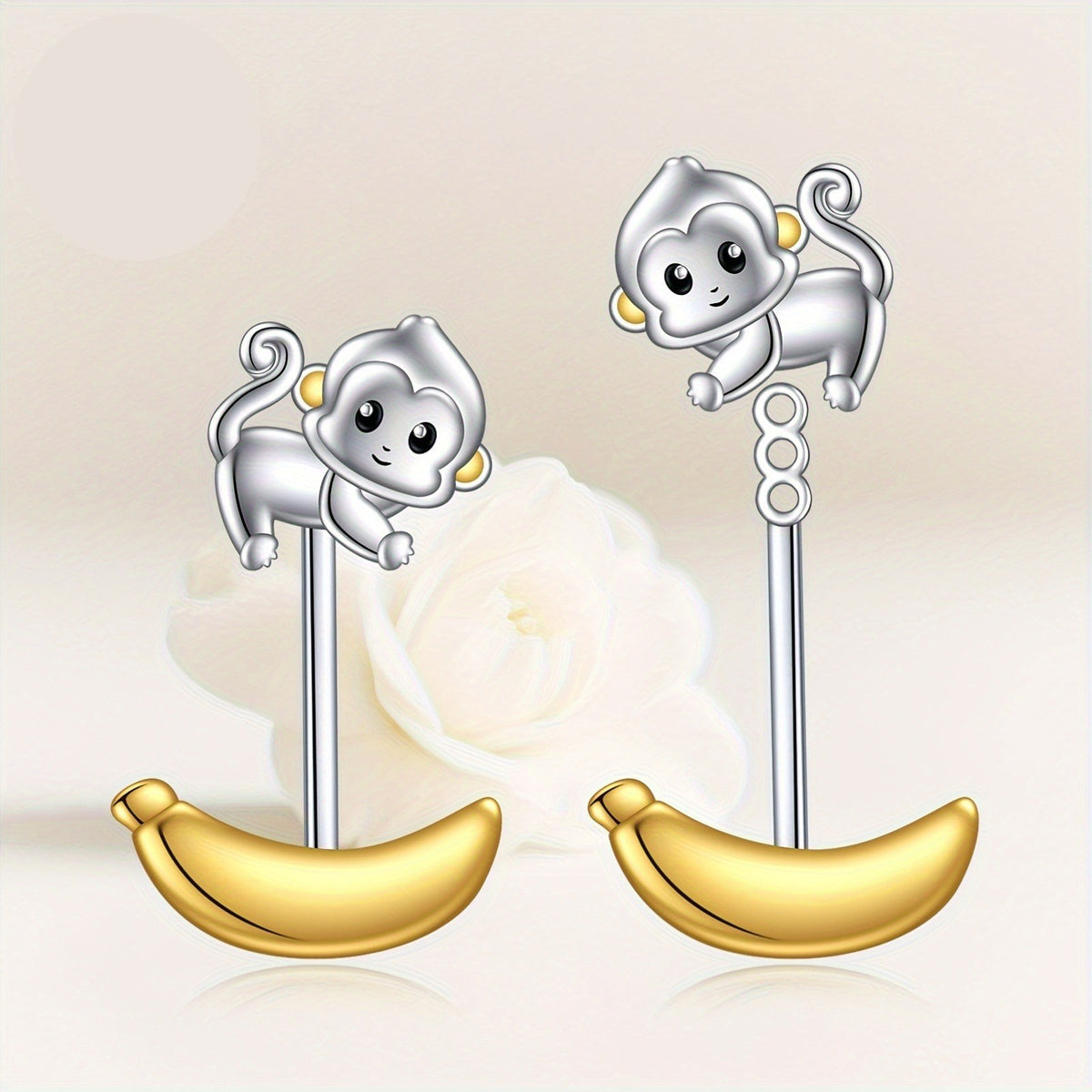 Monkey & Banana Stud Earrings