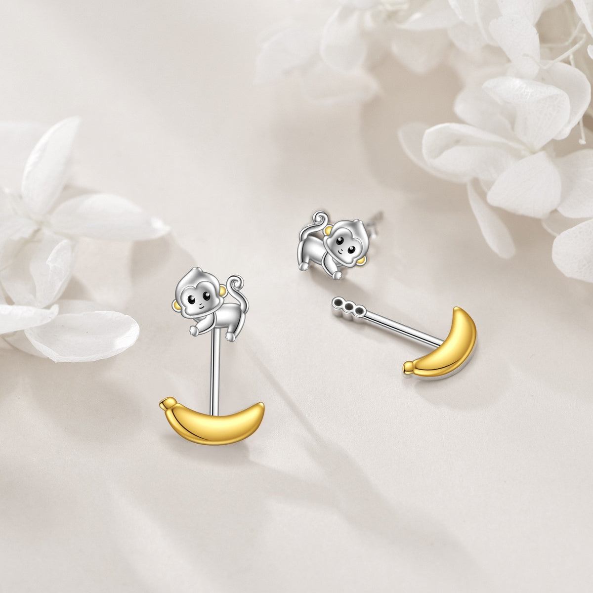 Monkey & Banana Stud Earrings