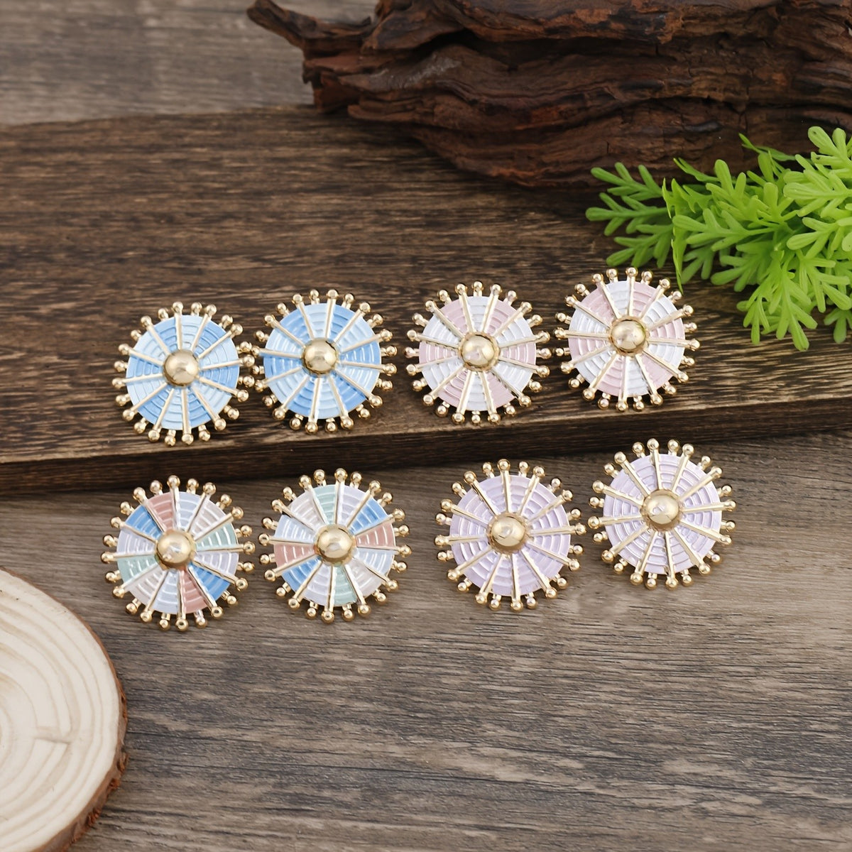 Pastel Ship Wheel Earrings