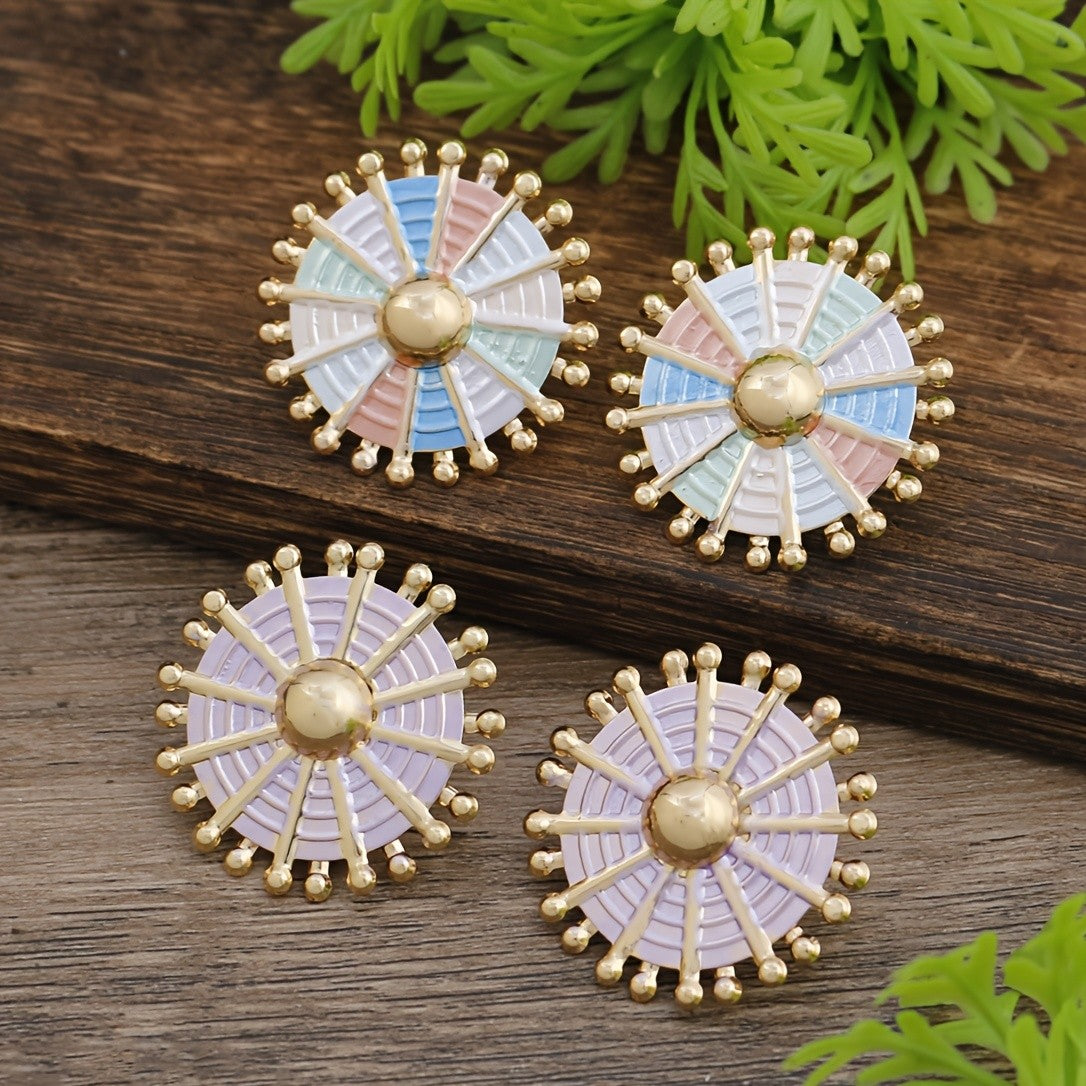 Pastel Ship Wheel Earrings