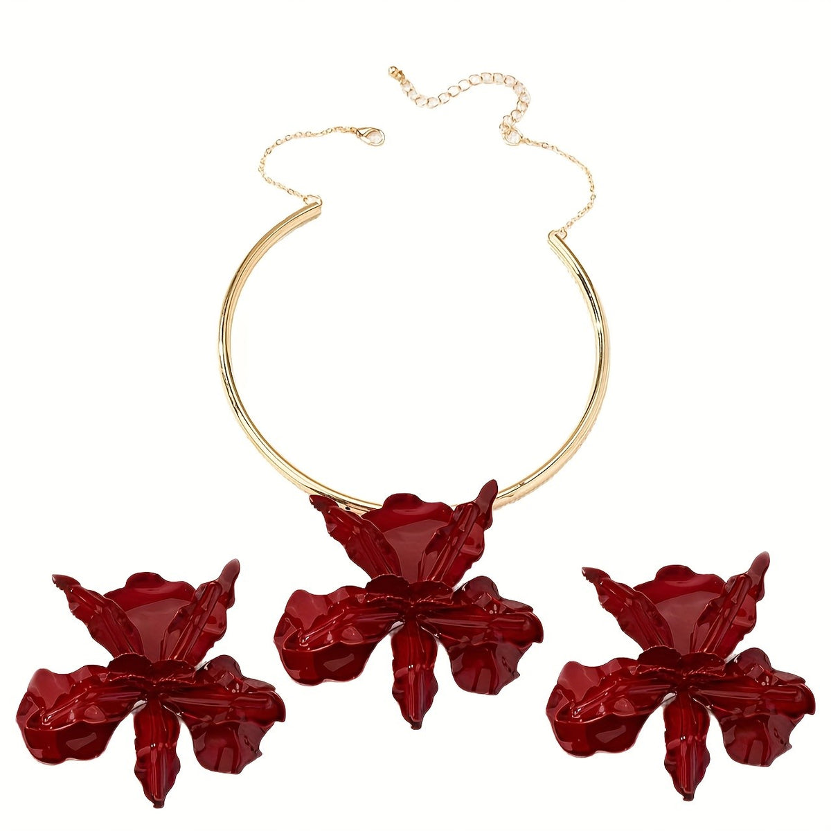 Magenta Floral Earrings