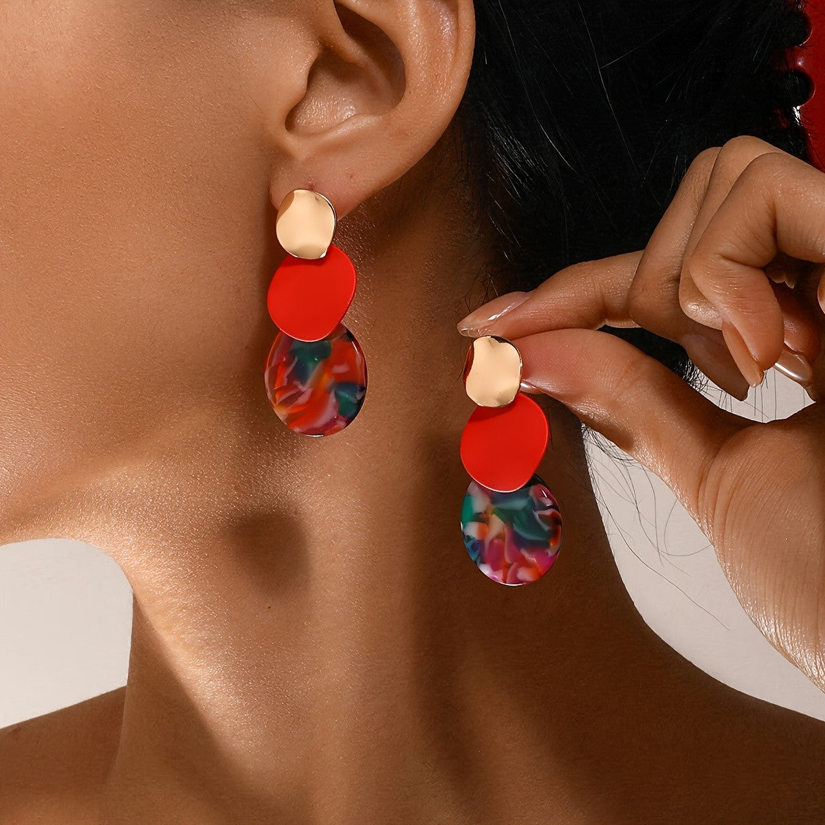 Colorful Resin Drop Earrings