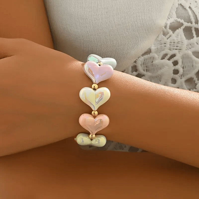 Pastel Heart Stretch Bracelet