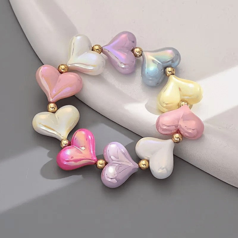 Pastel Heart Stretch Bracelet