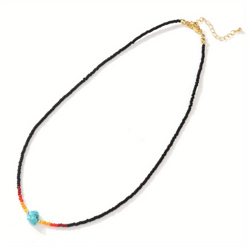 Turquoise Beaded Layered Necklace