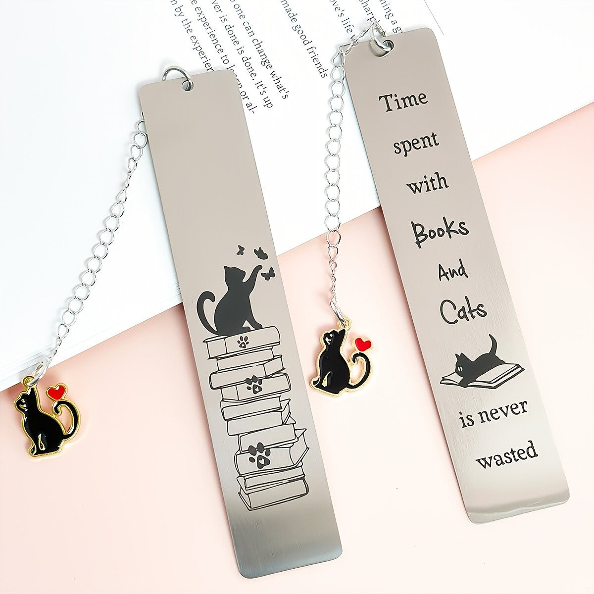 Cat Reading Quote Bookmark