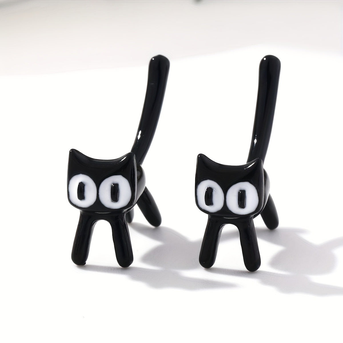 Colorful Standing Cat Stud Earrings