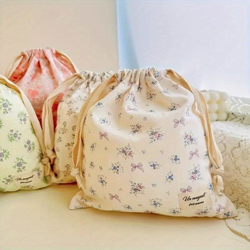 Floral Drawstring Pouch