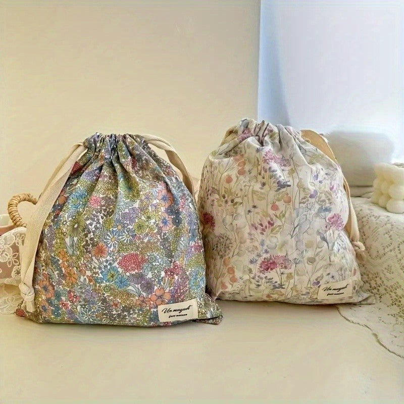 Floral Drawstring Pouch