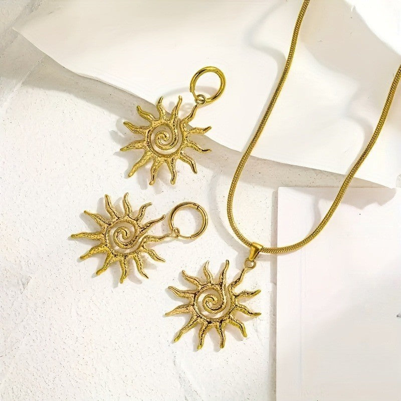 Sunburst Spiral Necklace & Earring Set