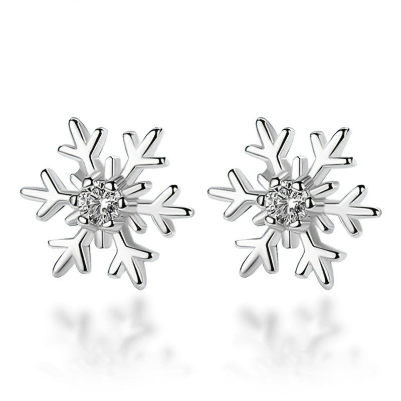 Crystal Snowflake Stud Earrings