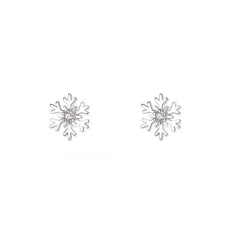 Crystal Snowflake Stud Earrings