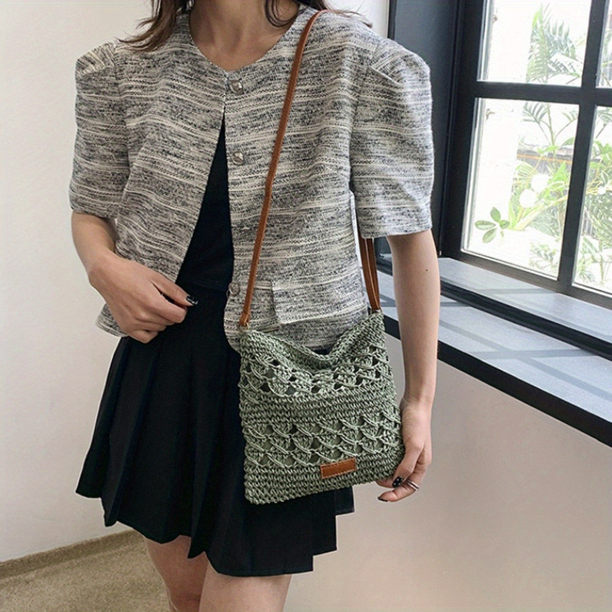 Woven Mesh Shoulder Bag