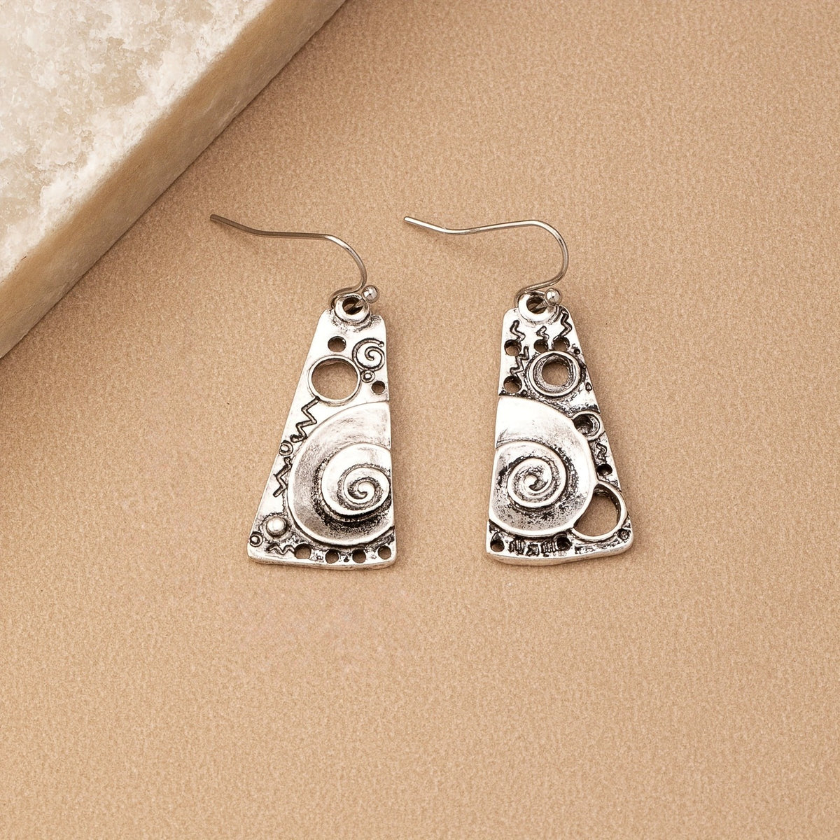 Spiral Cutout Drop Earrings