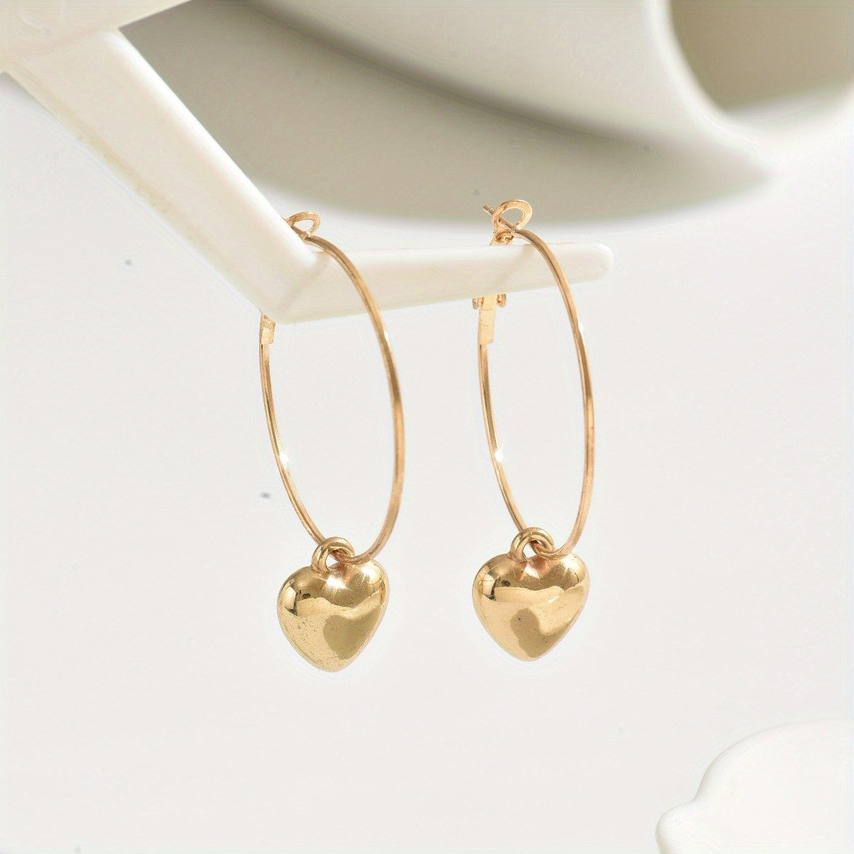 Heart Charm Hoop Earrings