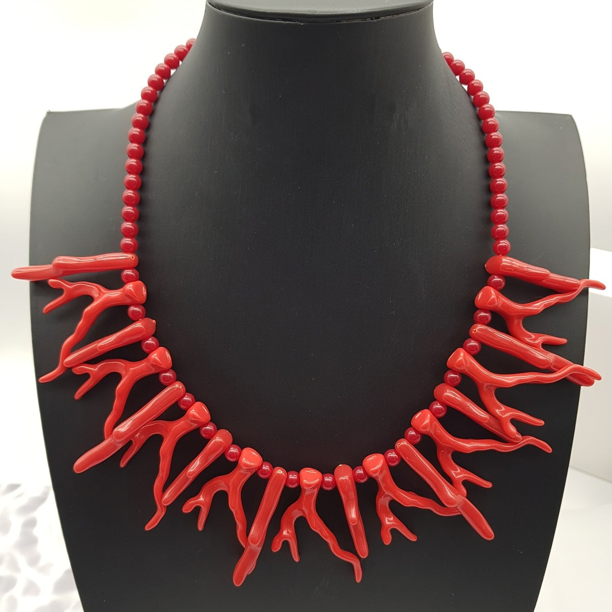 Red Coral Branch Necklace