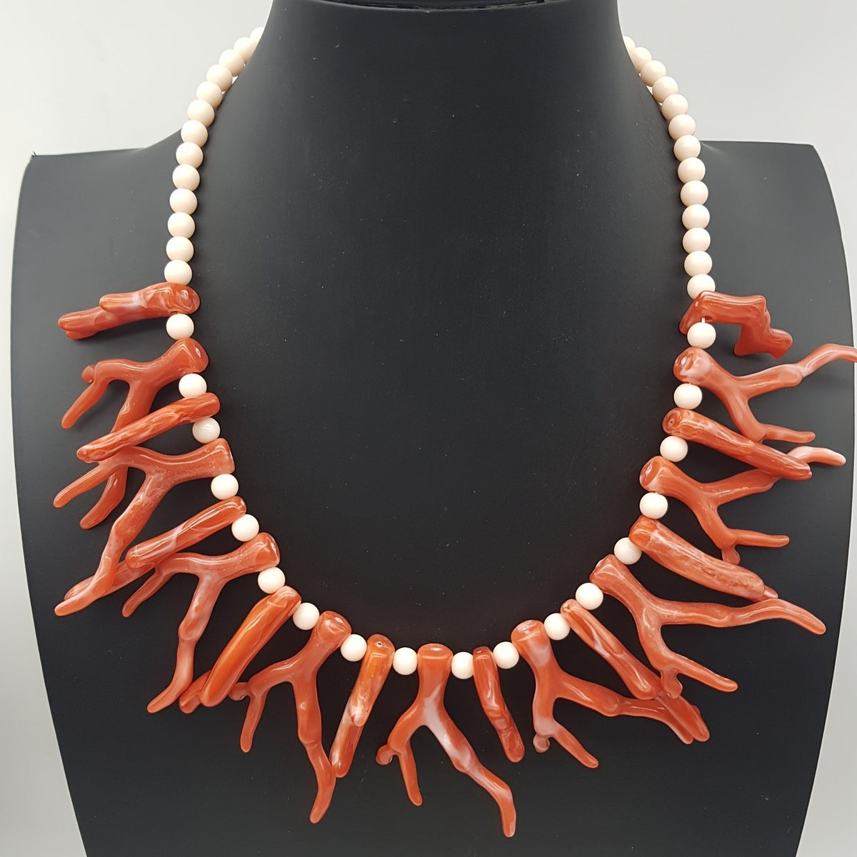Red Coral Branch Necklace